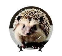 Assiette décorative à motif hérisson mignon, 18 cm, compatible micro-ondes, four et lave-vaisselle, résistante aux rayures, idéale pour la décoration du salon ou de l'entrée, ou comme cadeau pour la m