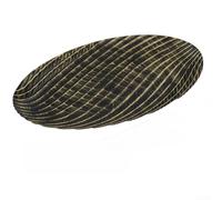 Assiette décorative abstraite 24 cm Base antidérapante (26 x 16 cm) | Classique pour une texture noire et dorée, look vintage élégant, parfait pour l'organisation de l'entrée