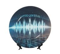 Assiette décorative en porcelaine anglaise - Assiettes à dîner en céramique - Vague sonore - Assiettes décoratives en céramique - Ornement artistique - Assiette en porcelaine pour salon, cuisine