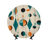 Assiette décorative en porcelaine anglaise - Assiettes à dîner géométriques du milieu du siècle - Assiettes décoratives géométriques du milieu du siècle - Support en céramique - Ornement artistique