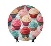 Assiette décorative en porcelaine anglaise de 20,3 cm avec présentoir en céramique décorative colorée en forme de sucette, donut, assiettes décoratives en porcelaine pour maison, club, salon