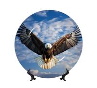 Assiette décorative motif aigle en vol, 15 cm, compatible micro-ondes, four et lave-vaisselle, résistante aux rayures, idéale pour la décoration du salon ou de l'entrée, ou comme cadeau pour la maison
