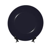 Assiette décorative noire unie à motifs, 25 cm, compatible micro-ondes, four et lave-vaisselle, résistante aux rayures, idéale pour la décoration du salon ou de l'entrée, ou comme cadeau pour la maiso