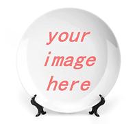 Assiette Décorative Personnalisée En Porcelaine Tendre Assiettes En Céramique Home Wobble-Plate Image Avec Présentoir Décoration Assiettes Domestiques Cadeaux De Mariage Décoratifs Faits A La Main