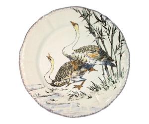 Assiette Dessert 23.2 cm Oies Cendrées GRANDS OISEAUX