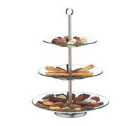 Assiette dessert support à gâteaux plat de présentation 3 niveaux inoxydable