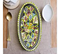 Assiette d'extension décorative en céramique tunisienne - chef-d'œuvre artisanal pour la table 2803251200 Maroc Tunisie Ethnique du Monde