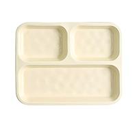 Assiette Divisée en Céramique, Assiette Rectangulaire avec compartiments pour éviter le mélange des saveurs, Convient pour les pâtes, la salade, les fruits et le pain, Va au four et au Micro-ondes