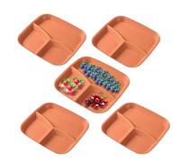 Assiette Divisée | Plat de Service à 3 Compartiments | Lot de 5 Assiettes avec Divisions | pour la Maison et la Cuisine, Fruits, Légumes, Salade, Riz et Plus