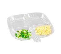 Assiette divisée - Plateau en porcelaine avec compartiment - Passe au lave-vaisselle - Plat à fruits carré divisé à quatre grilles pour le déjeuner, l'école, les pique-niques en plein air