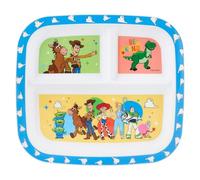 Assiette divisée pour enfants Disney Toy Story en 3 sections, sans BPA, résistante et colorée, avec Woody, Buzz l'Éclair, Jessie, Rex