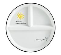 Assiette divisées en porcelaine, rondes de contrôle des portions pour perte de poids pour adultes, assiettes à dîner pour dessert, salade, steak, sushi et spaghettis