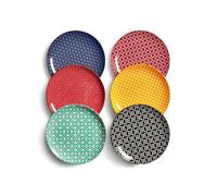 Assiette - DOWAN - Assiettes de Dîner en Céramique - 21,6 cm - Multicolore - 6 pièces
