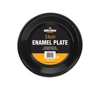 Assiette émaillée Noire Milestone - Noire, 24 cm