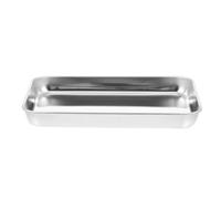 Assiette en Acier Inoxydable Plat Rectangulaire pour Service et Rangement | Surface Lisse Facile à Nettoyer, Placement Stable et Gain de Place, Adapté aux Desserts, Frites, Buffets et Fêtes