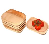 Assiette en Bois Ensemble de 6 Pièces 30 cm - Plat Creux | Ensemble d'Assiettes en Bois | Grande Assiette de Service | Plat Décoratif | Eco Design