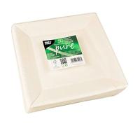 Assiette en carton 22,5 x 22,5 cm, blanche - Lot de 50