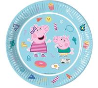 Assiette en carton Peppa Wutz Décoration de fête d'anniversaire pour enfant 8 pièces colorées 23 cm