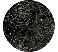 Assiette en carton Toile d'araignée Halloween noir et blanc 8 pièces 23 cm