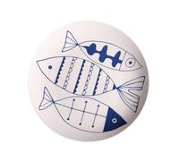 Assiette en Céramique 8 Pouces Peinte à Main, Plat Décoratif | Finition Émaillée Brillante, Vaisselle Artistique pour Service à Table, Motif Poisson, Usage Domestique