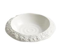 Assiette en Céramique à Motif de Roche, Blanche, pour Service Alimentaire | Plaque Décorative Simple et Élégante, Usage Maison, Restaurant ou Hôtel, Nettoyage Facile, Sûre