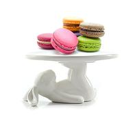 Assiette en céramique Motif Lapin, Plats pour Desserts, Plateau de Service, Joli présentoir à gâteaux, Cadeau Artisanal pour Les Amateurs d'ustensiles de Cuisine, Mariage, fête des mères, Pâques