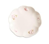Assiette en céramique peinte à la main - 25,4 cm - Motif fleurs de cerisier blanc - Vaisselle de cuisine en relief pour salle à manger, idéale pour servir des steaks, des fruits et des desserts
