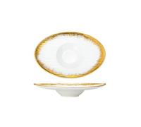 Assiette en céramique plaquée en forme de chapeau en forme de dentelle - Vaisselle fraîche - 25,4 cm - Sables mouvants ovale