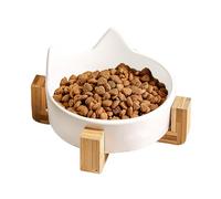 Assiette en céramique pour chat, bol de nourriture pour chat en porcelaine - Assiette d'alimentation pour animaux de compagnie | Bols pour chatons avec support en bois, jolis bols d'alimentation avec