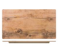 Assiette En Mélamine Rectangulaire Décor Bois 25,5x46 H&H