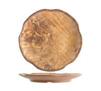 Assiette En Mélamine Ronde Décor Bois 30,5 Cm H&H