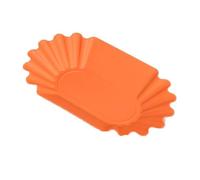 Assiette en plastique, plateau de rangement décoratif, plateau de rangement en plastique, plateau de service réutilisable, 22,3 x 13 x 3,5 cm (orange)
