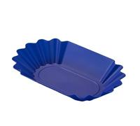 Assiette en plastique, plateau de rangement décoratif, plateau de rangement en plastique, plateau de service réutilisable, 22,3 x 13 x 3,5 cm (bleu)