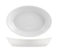 Assiette En Porcelaine Napoli Caravelle Blanche Ovale 27x19 Cm Saturnia
