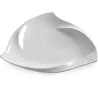 Assiette en Porcelaine De Forme Irrégulière Hôtel Banquet Présentoir Plat Blanc Lot De 4, White, 6"(L14.8cm)