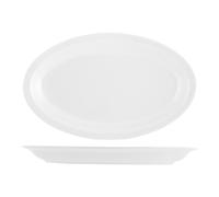 15 Assiettes Ovales Roma En Porcelaine Blanche 27 Cm Fabriquées En Italie
