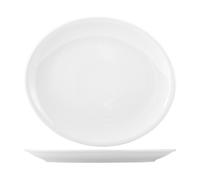 Assiette En Porcelaine Séville Blanche Ovale 34 Cm Saturnia
