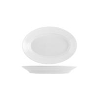 Assiette En Porcelaine Tivoli Blanche Ovale 23 Cm