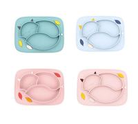 Assiette En Silicone En Forme D'animal De Dessin Animé Pour Bébé, Antidérapante, Ventouse, Auto-Alimentation, Formation, Bol, Enfant En Bas Âge, Micro-Ondes