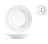 Assiette En Verre Opale Blanche Grangusto Pâtes 28 Cm