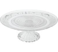 Assiette en verre sur pied Coupe décorative en verre Ø25cm Clair Motif Rétro Assiette de service