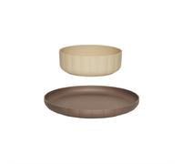 OYOY Assiette & bol Pullo 2 pièces Taupe-vanilla