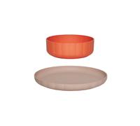 Assiette Et Bol Rouge Clair TU