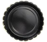 Assiette festonee 23cm Noir et Or Multicolore G
