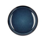 Assiette Gastro en Grès Blanc/Bleu foncé Bitz