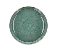 Assiette Gastro en Grès Blanc/Vert Bitz