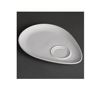 Olympia Lot de 12 assiettes en porcelaine Blanc 185 x 240 mm