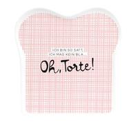 Assiette graphique pour toasts avec inscription en allemand - Porcelaine - Gâteau