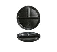 Assiette japonaise en céramique - Plateau antidérapant à 3 compartiments de 20,3 cm pour repas cétogènes et post-partum, plat sous glaçure de qualité restaurant, parfait pour une alimentation saine