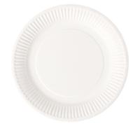 Assiette jetable carton Ø 18 cm blanche Bioline - Lot de 100